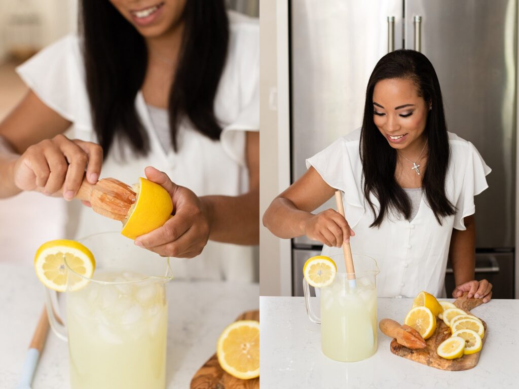 food blogger making lemonade, food photographer branding images, brand photographer