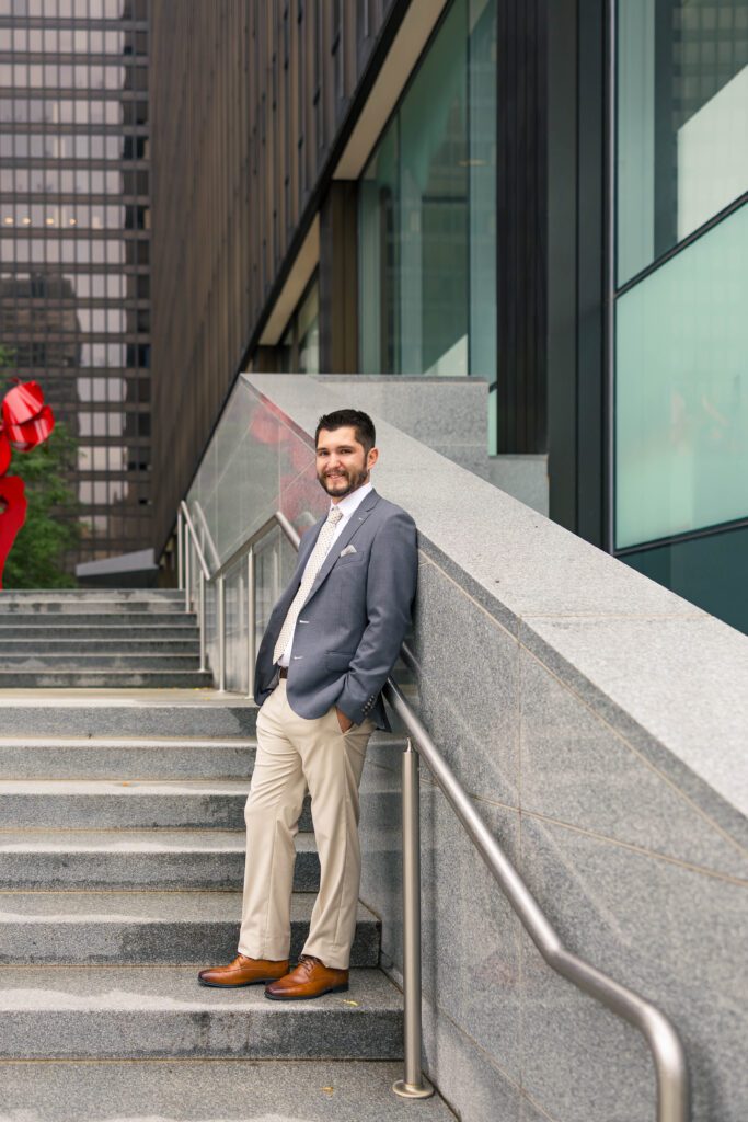 Groom Photos on stairs