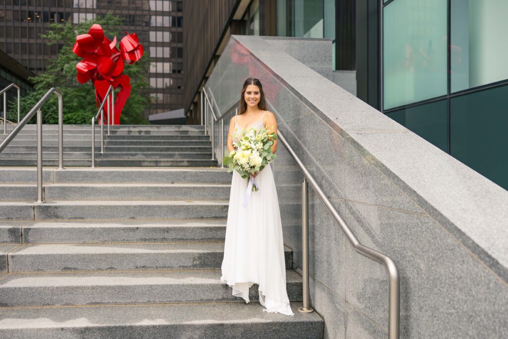 Bride Photos on stairs