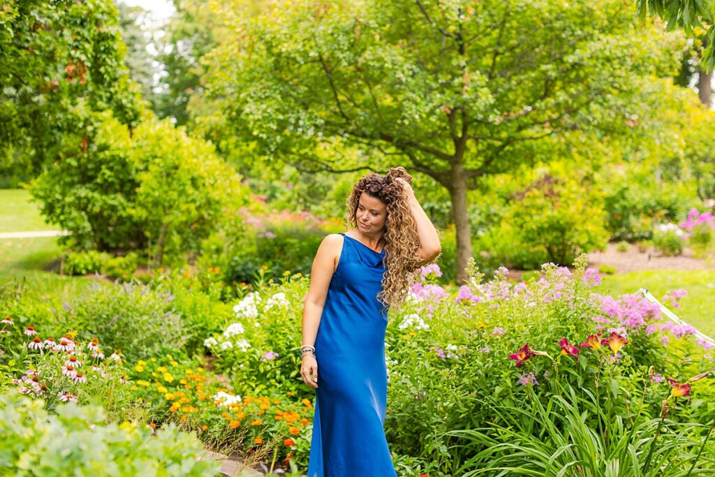 branding photos in a garden of wildflowers